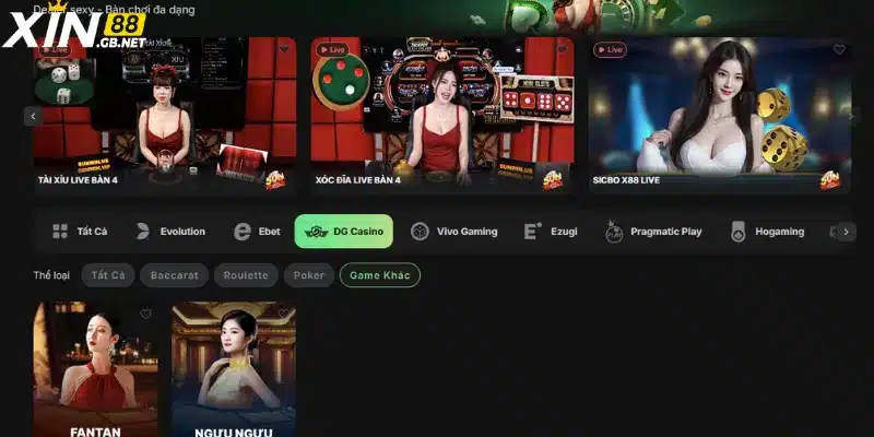 Giới thiệu sảnh DG trực tuyến cho người chơi